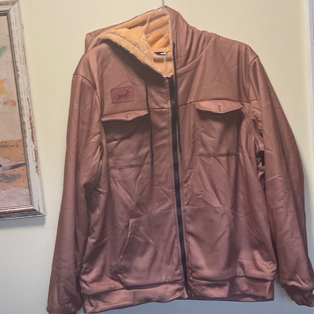 Men's Tan Jacket with Sherpa Lining